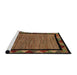 Sideview of Machine Washable Abstract Night Red Rug, wshabs5278