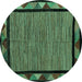 Round Oriental Turquoise Modern Rug, abs5278turq