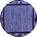 Round Oriental Blue Modern Rug, abs5278blu