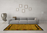 Machine Washable Oriental Yellow Modern Rug, wshabs5278yw