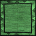 Square Machine Washable Oriental Emerald Green Modern Area Rugs, wshabs5278emgrn