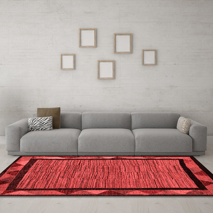 Modern Red Washable Rugs
