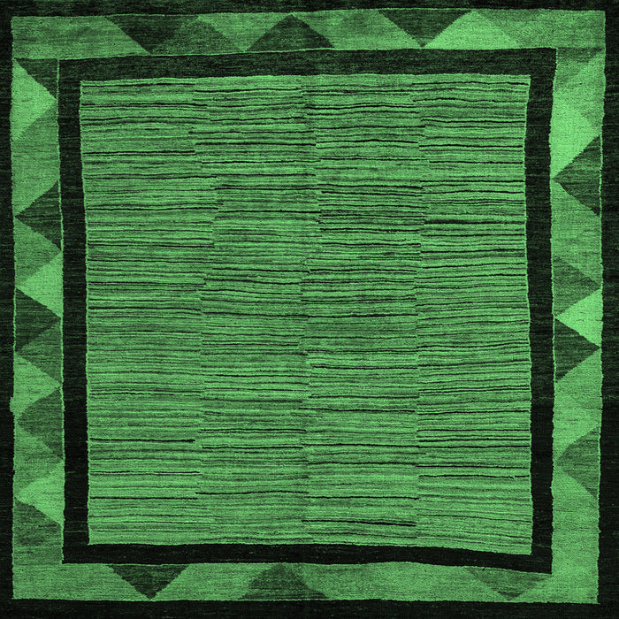 Square Oriental Emerald Green Modern Rug, abs5278emgrn
