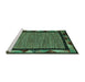 Sideview of Machine Washable Oriental Turquoise Modern Area Rugs, wshabs5278turq