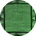 Round Oriental Emerald Green Modern Rug, abs5278emgrn