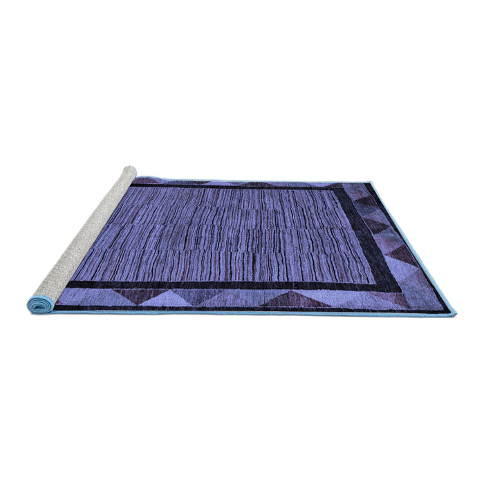 Sideview of Machine Washable Oriental Blue Modern Rug, wshabs5278blu
