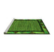 Sideview of Machine Washable Oriental Green Modern Area Rugs, wshabs5278grn