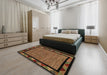 Abstract Red Oriental Rug in a Bedroom, abs5278