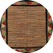 Round Abstract Red Oriental Rug, abs5278