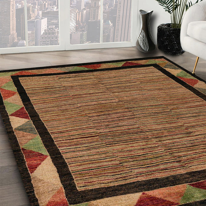 Abstract Red Oriental Rug in Family Room, abs5278