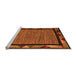 Sideview of Machine Washable Oriental Orange Modern Area Rugs, wshabs5278org