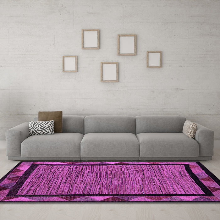 Machine Washable Oriental Purple Modern Area Rugs in a Living Room, wshabs5278pur