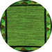 Round Oriental Green Modern Rug, abs5278grn