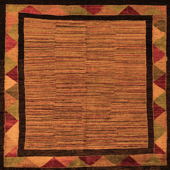 Square Oriental Orange Modern Rug, abs5278org