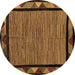 Round Oriental Brown Modern Rug, abs5278brn