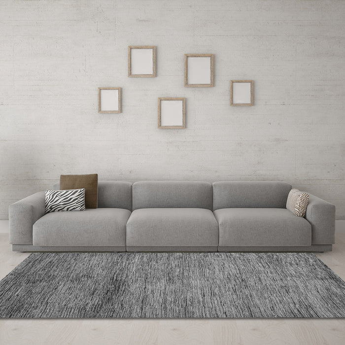 Machine Washable Oriental Gray Modern Rug in a Living Room,, wshabs5279gry