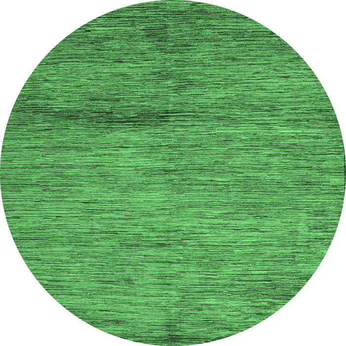 Round Machine Washable Oriental Emerald Green Modern Area Rugs, wshabs5279emgrn
