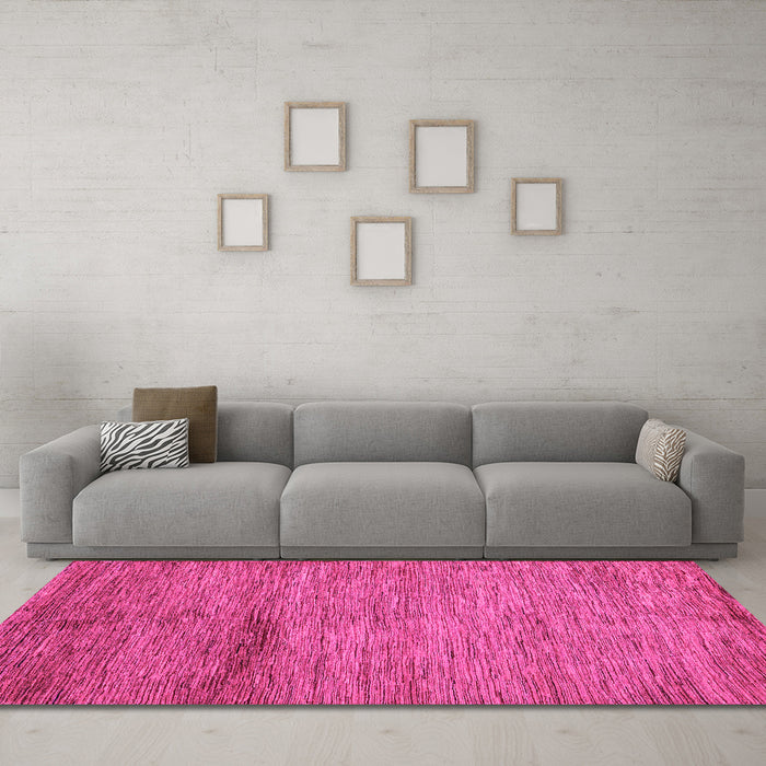 Machine Washable Oriental Pink Modern Rug in a Living Room, wshabs5279pnk
