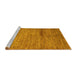 Sideview of Machine Washable Oriental Yellow Modern Rug, wshabs5279yw