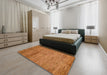 Abstract Orange Oriental Rug in a Bedroom, abs5279