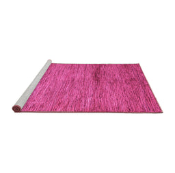 Sideview of Machine Washable Oriental Pink Modern Rug, wshabs5279pnk