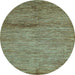 Round Oriental Light Blue Modern Rug, abs5279lblu