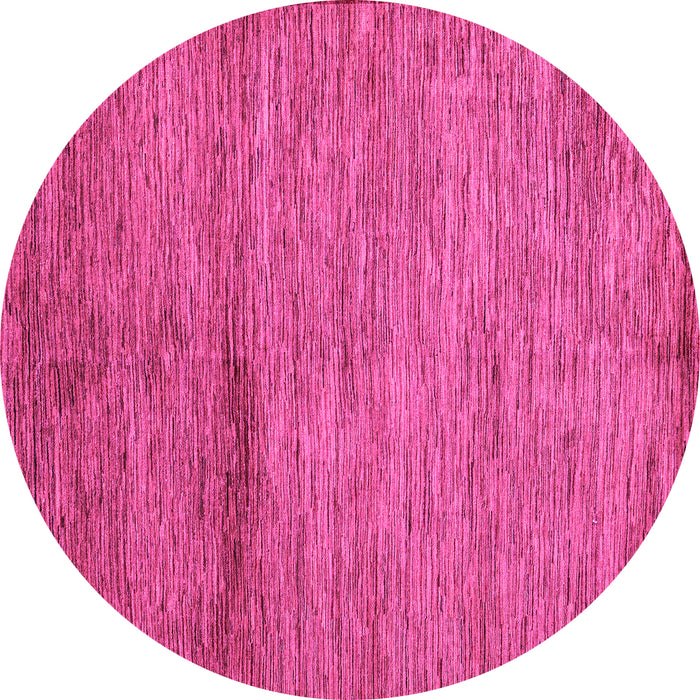 Round Machine Washable Oriental Pink Modern Rug, wshabs5279pnk