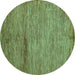 Round Oriental Turquoise Modern Rug, abs5279turq