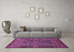 Machine Washable Abstract Purple Modern Area Rugs in a Living Room, wshabs527pur