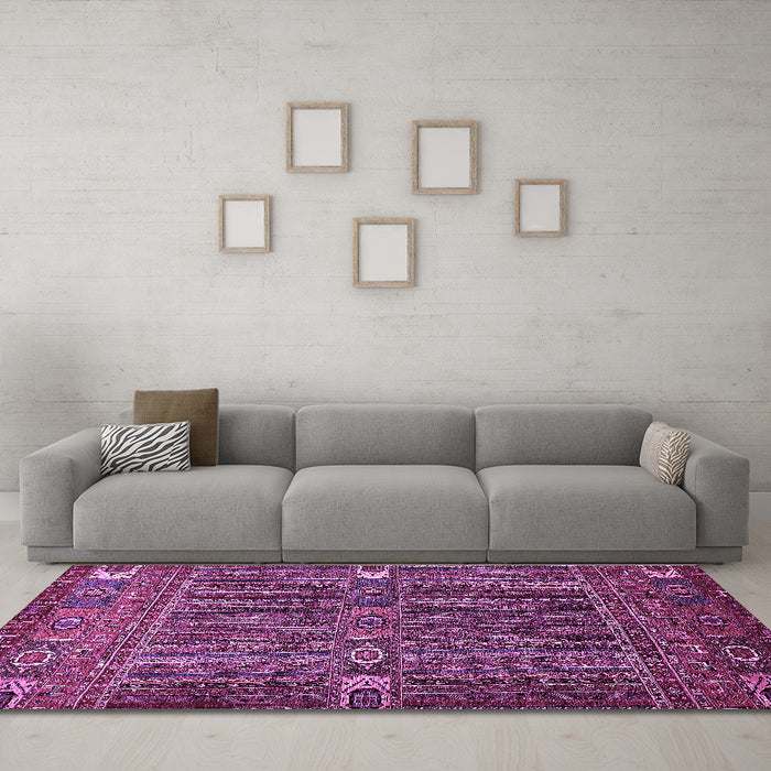 Machine Washable Abstract Purple Modern Area Rugs in a Living Room, wshabs527pur