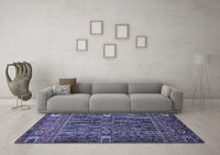 Machine Washable Abstract Blue Modern Rug, wshabs527blu