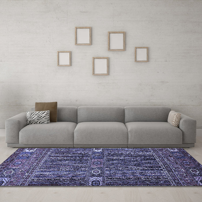 Machine Washable Abstract Blue Modern Rug in a Living Room, wshabs527blu