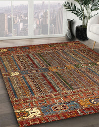 Abstract Orange Brown Modern Rug, abs527