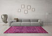 Machine Washable Abstract Pink Modern Rug in a Living Room, wshabs527pnk