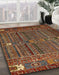 Machine Washable Abstract Orange Brown Rug in a Family Room, wshabs527