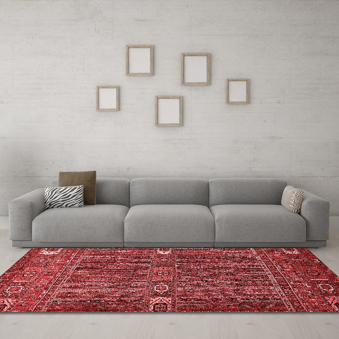 Modern Red Washable Rugs