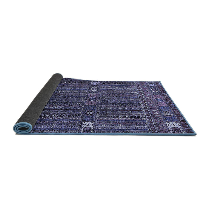 Sideview of Abstract Blue Modern Rug, abs527blu