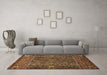 Machine Washable Abstract Brown Modern Rug in a Living Room,, wshabs527brn