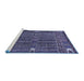 Sideview of Machine Washable Abstract Blue Modern Rug, wshabs527blu