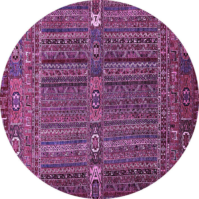 Round Machine Washable Abstract Purple Modern Area Rugs, wshabs527pur