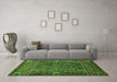 Machine Washable Abstract Green Modern Area Rugs in a Living Room,, wshabs527grn