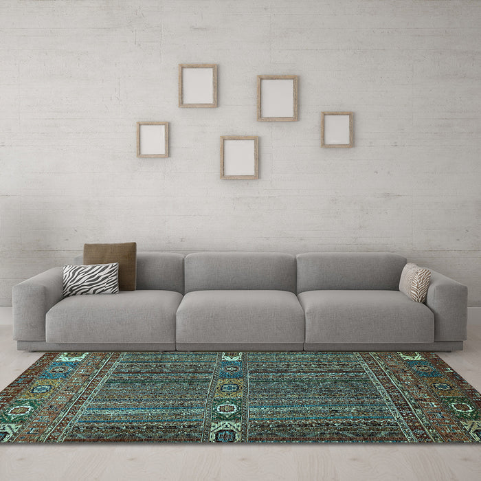 Machine Washable Abstract Light Blue Modern Rug in a Living Room, wshabs527lblu