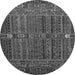 Round Abstract Gray Modern Rug, abs527gry