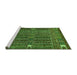 Sideview of Machine Washable Abstract Green Modern Area Rugs, wshabs527grn