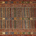 Square Abstract Orange Brown Modern Rug, abs527