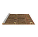 Sideview of Machine Washable Abstract Brown Modern Rug, wshabs527brn