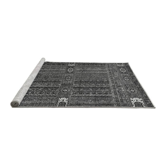 Sideview of Machine Washable Abstract Gray Modern Rug, wshabs527gry