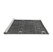 Sideview of Machine Washable Abstract Gray Modern Rug, wshabs527gry