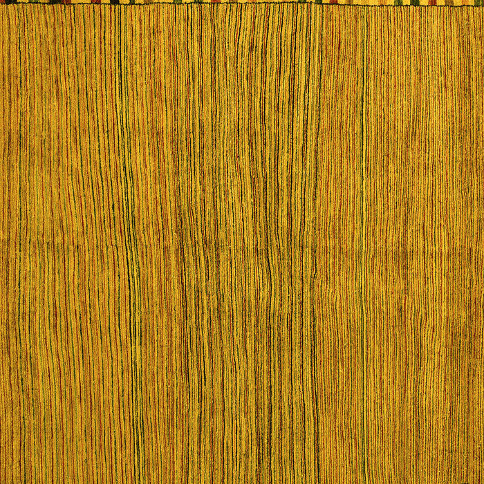 Square Machine Washable Oriental Yellow Modern Rug, wshabs5280yw