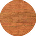 Round Oriental Orange Modern Rug, abs5280org